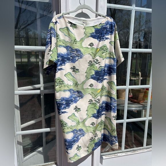 WHiT Esme Landscape Print Silk Dress NWT - Picture 12 of 16
